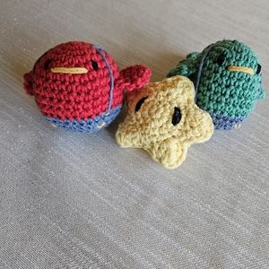 Crochet Birds in Suspenders 100% Cotton
